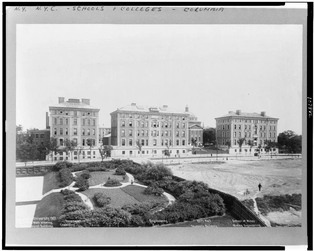 Columbia University, 1907. Blick von Westen mit den technologischen Gebäuden.